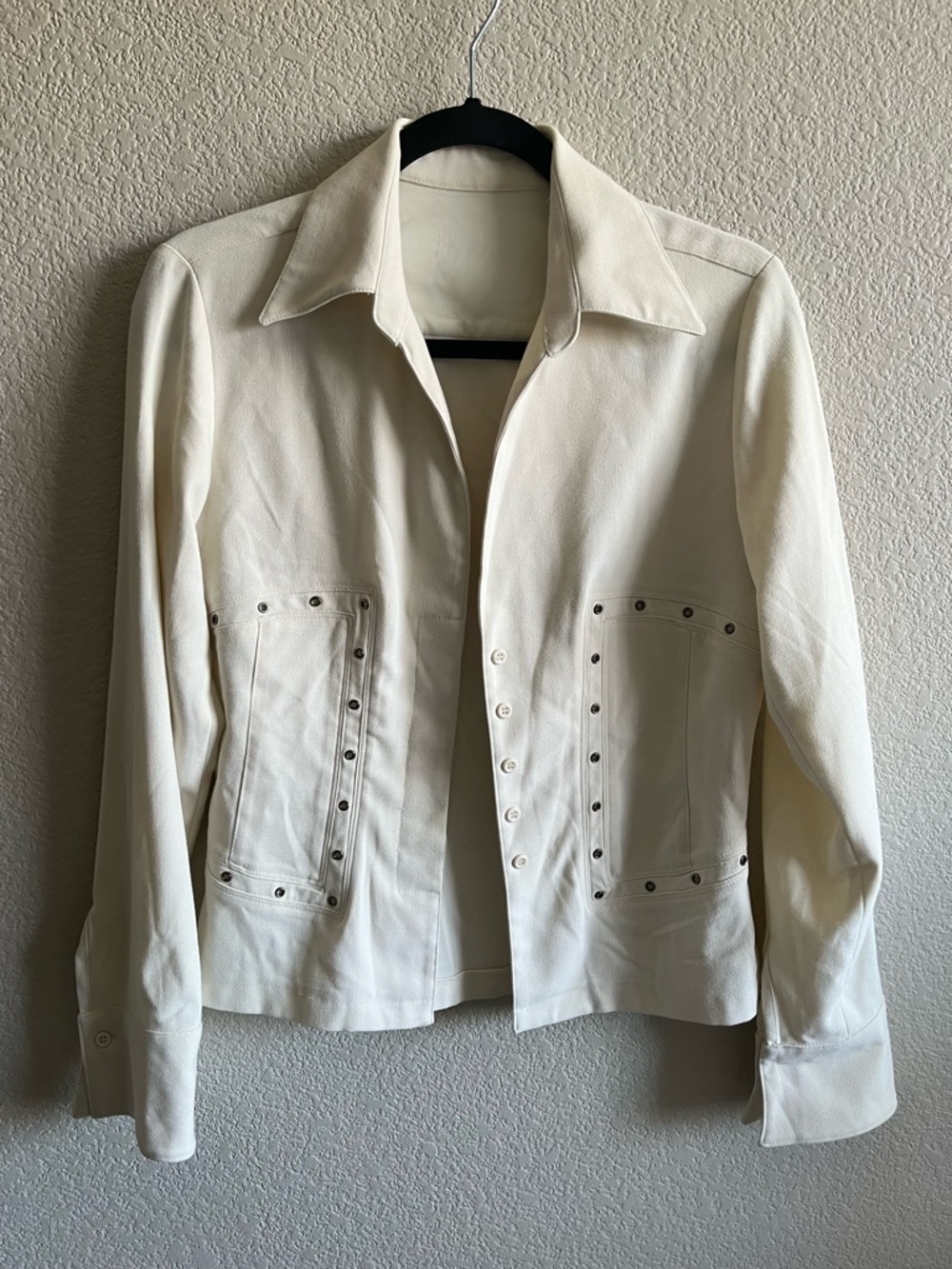 Edgy Cream Women's Grommet Jacket